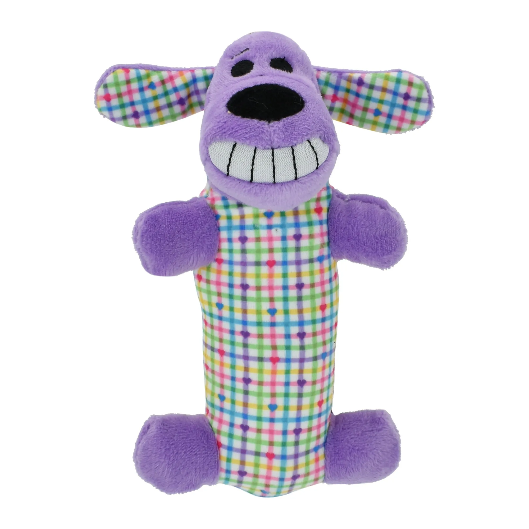 Multipet Smiling Loofa Plush Dog Toy w/ Squeaker, 6"