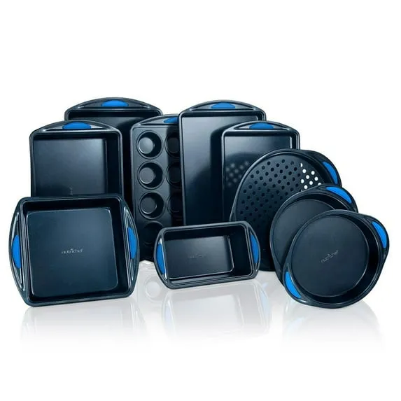 NutriChef 10-Pc Nonstick Blue Carbon Steel Bakeware Set
