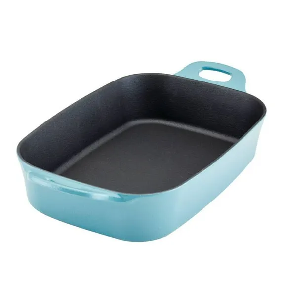 Premium Nitro Cast Iron Roasting Pan 9"x13" – Agave Blue